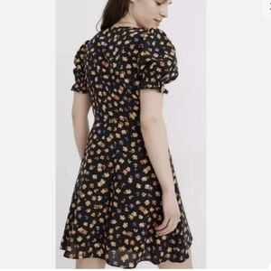 MADEWELL Smock Sleeve Button Front Mini Dress in Happy Hibiscus, size 2